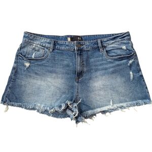 Kut From The Kloth Jane High Rise Short Women's Size 18 Raw Hem Distressed